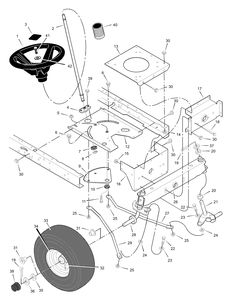 Steering Diagram and Parts List for 312001X50B 2003 Briggs and Stratton Lawn Tractor